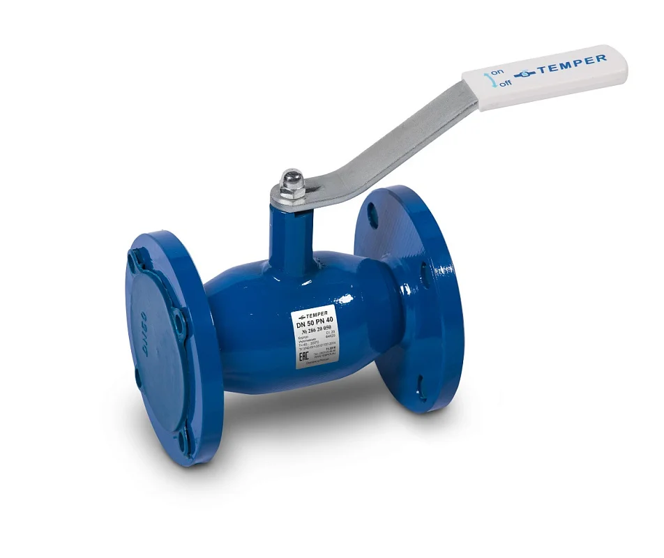 Кран шаровой стальной Ду25 РУ40 фланцевый Temper 28320025, DN 25, 1 дюйм