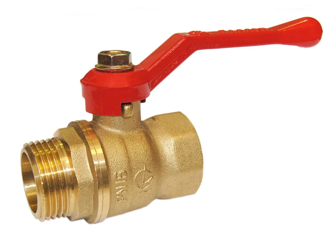 Кран шаровой латунь Стандарт 221 Ду25 Ру16 ВР/НР полнопроходной рычаг ГАЛЛОП 103156, DN 25, 1 дюйм
