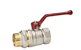 Кран шаровой латунный никель Temper Ду 32 (1 1/4”) PN25, ВР/НР американка, рычаг 8832ВАР11425, DN 32