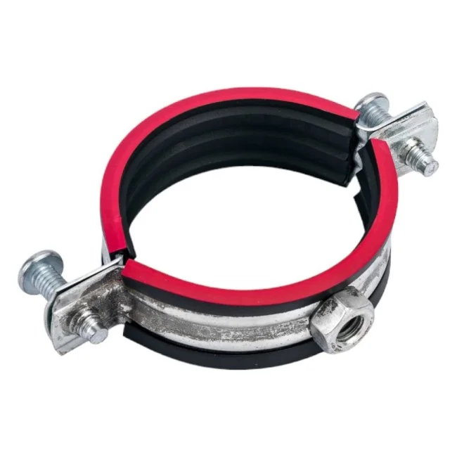 Хомут трубный сталь оц с резин прокладк 5" (Дн 132-137) ±2мм М10 б/к (Россия)