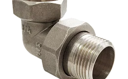 Соединитель латунь никель американка Ду 15 (1/2") угловой ВР/НР Valfex VF.098.N.012, DN 15, 1/2 дюйма