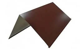 Конек плоский с подгибом  0,45х150х150х2000 RAL 8017 шок-кор