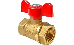 Кран шаровой латунь 11Б27фт1М Ду15 Ру40 ВР бабочка VALFEX VF.217.LB1.012.N/P59, DN 15, 1/2 дюйма