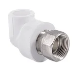 Угольник PP-R комбинированный белый с накидной гайкой Дн 32x1" RTP (РосТурПласт) 14268