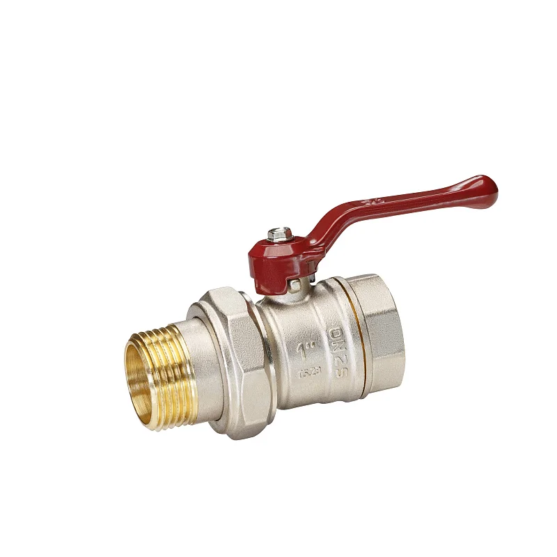 Кран шаровой латунный никель Temper Ду 25 (1”) PN40, ВН/НР американка, рычаг 8825ВАР140, DN 25, 1 дюйм