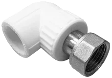 Угольник PP-R комбинированный белый с накидной гайкой Дн 32х1" VALFEX 10138032