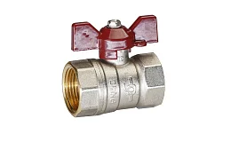 Кран шаровой латунный никель Temper Ду 20 (3/4”) PN40, ВН/ВН, бабочка 8820ВВБ3440, DN 20, 3/4 дюйма