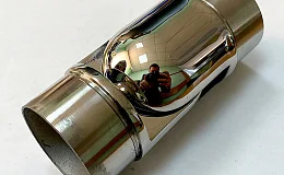 Поворот регулируемый 50.8x1.5x125 KM2013.50 зеркало AISI 304 (08Х18Н10),