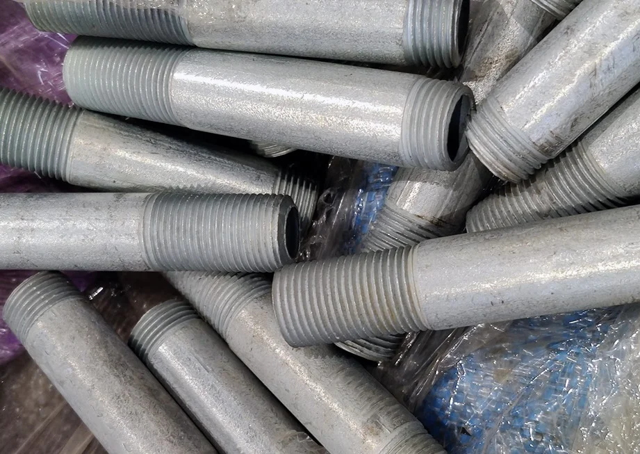 Сгон стальной укороч оцинк Ду20 L=100мм из труб по ГОСТ 3262-75, DN 20, 3/4 дюйма