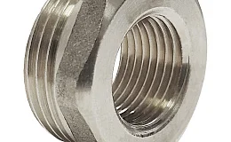 Футорка латунь никель Ду 32х25 (1 1/4"х1") НР/ВР VALFEX VF.581.N.114.100, DN 32