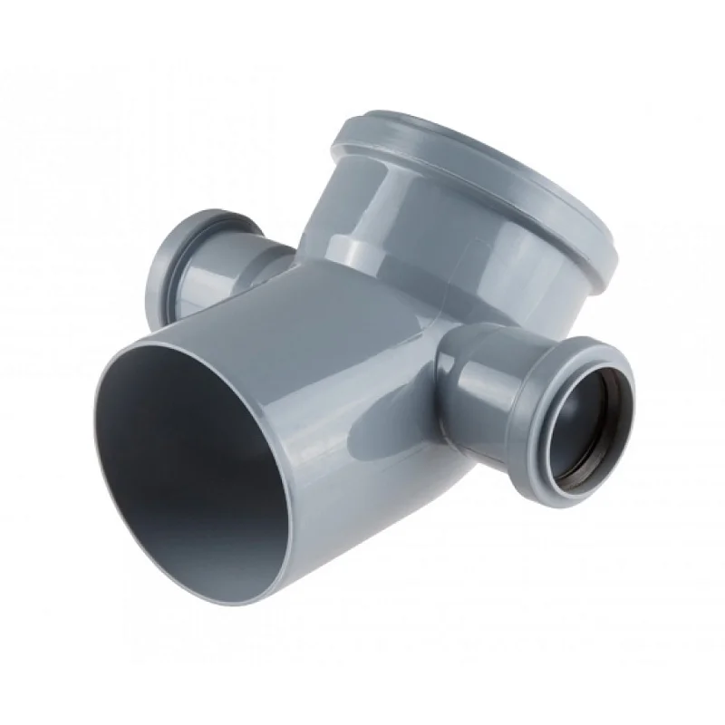 Отвод PP-H с выходом левый и правый серый Дн 110х50х50х45гр б/нап в/к VALFEX 23113150