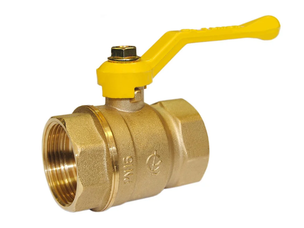 Кран шаровой латунь газ Стандарт 220 Ду32 Ру16 ВР полнопроходной рычаг ГАЛЛОП 116034, DN 32