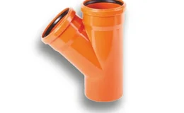 Тройник НПВХ с раструбом коричневый Дн 160х110х45гр б/нап в/к Хемкор 2491089