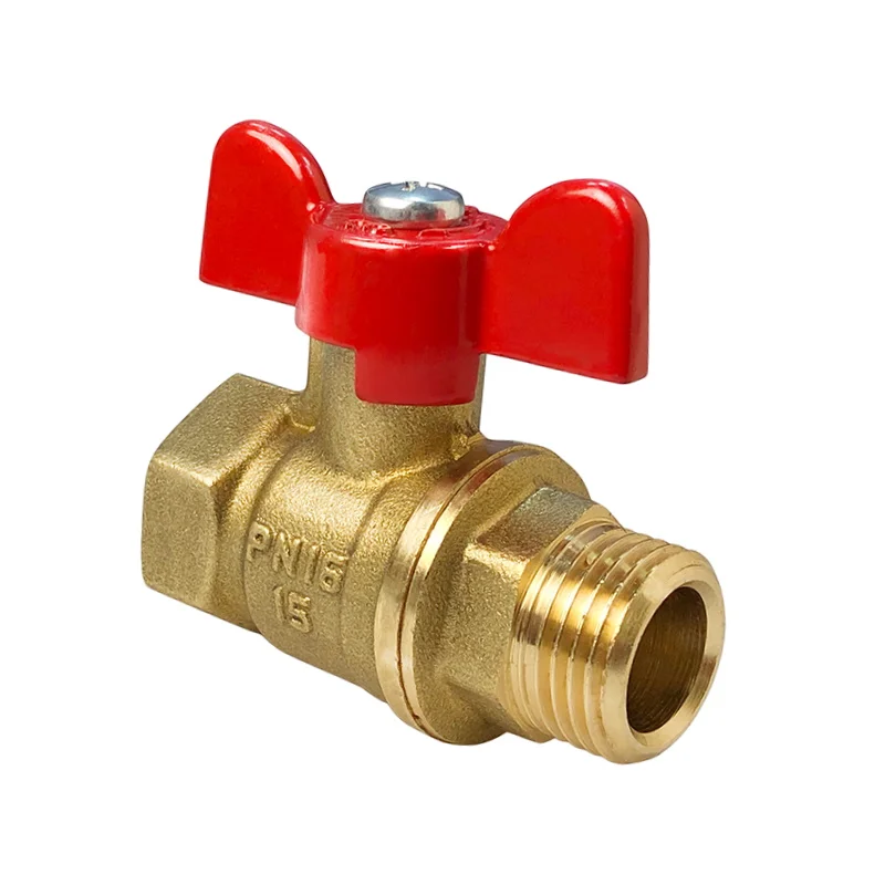 Кран шаровой латунь 11Б27фт1М Ду32 Ру40 ВР/НР бабочка VALFEX VF.218.LB1.114.N/P59, DN 32