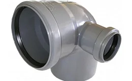 Отвод PP-H с выходом левый серый Дн 110х50х87гр б/нап в/к VALFEX 23121150