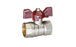 Кран шаровой латунный никель Temper Ду 15 (1/2”) PN40, ВН/ВН, бабочка 8815ВВБ1240, DN 15, 1/2 дюйма