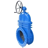 Задвижка чугунная тип МЗВ 30ч539р Ду800 Ру10 с редуктором 120C открытая гайка, DN 800