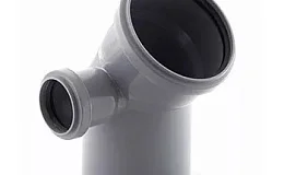 Отвод PP-H с выходом левый серый Дн 110х50х45гр б/нап в/к VALFEX 23111150