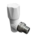 Кран PP-R шаровой белый НР Дн 25х3/4" угловой для радиатора VALFEX 10148025