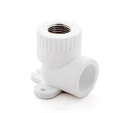 Угольник PP-R комбинированный белый ВР Дн 25x3/4" с креплением RTP (РосТурПласт) 15107