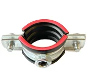 Хомут трубный сталь оц с резин прокладк 3/4" (Дн 25-28) ±2мм М8 б/к BILTI