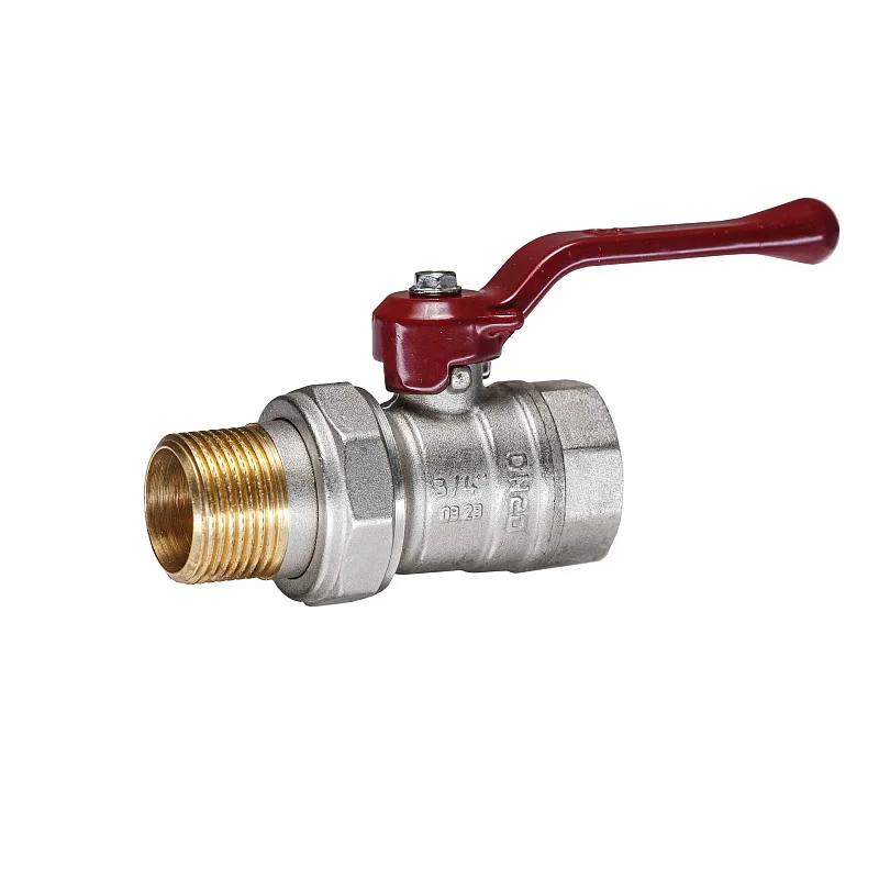 Кран шаровой латунный никель Temper Ду 20 (3/4”) PN40, ВН/НР американка, рычаг 8820ВАР3440, DN 20, 3/4 дюйма