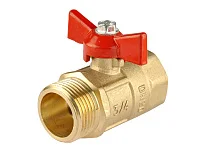 Кран шаровой латунь Практик 131 Ду20 Ру16 ВР/НР бабочка ГАЛЛОП 103255, DN 20, 3/4 дюйма