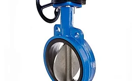 Затвор дисковый поворотный чугун Ду300 Ру16 межфл с редуктором диск чугун манжета EPDM, DN 300