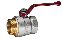 Кран шаровой латунный никель Temper Ду 50 (2”) PN25, ВН/НР, рычаг 8850ВНР225, DN 50