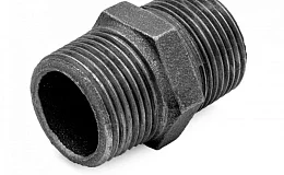Ниппель прямой чугун Ду 15 (1/2") НР, DN 15, 1/2 дюйма