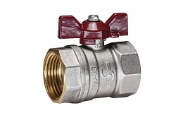 Кран шаровой латунный никель Temper Ду 25 (1”) PN40, ВН/ВН, бабочка 8825ВВБ140, DN 25, 1 дюйм