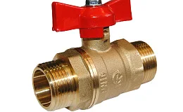 Кран шаровой латунь Стандарт 233 Ду20 Ру16 НР полнопроходной бабочка ГАЛЛОП 103204, DN 20, 3/4 дюйма