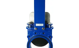 Задвижка шиберная ножевая двусторонняя чугун  со штурвалом Ду125 Ру10 межфл, упл. NBR,, DN 125