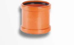 Муфта НПВХ двухраструбная коричневая Дн 160 б/нап соединительная в/к