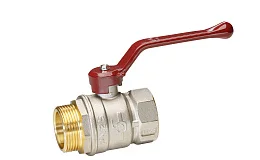 Кран шаровой латунный никель Temper Ду 32 (1.1/4”) PN25, ВН/НР, рычаг 8832ВНР11425, DN 32