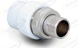 Муфта PP-R комбинированная разъемная белая НР Дн 25x3/4" для радиатора RTP (РосТурПласт) 14628