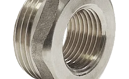 Футорка латунь никель Ду 10х8 (3/8"х1/4") НР/ВР Valfex VF.581.N.038.014, DN 10