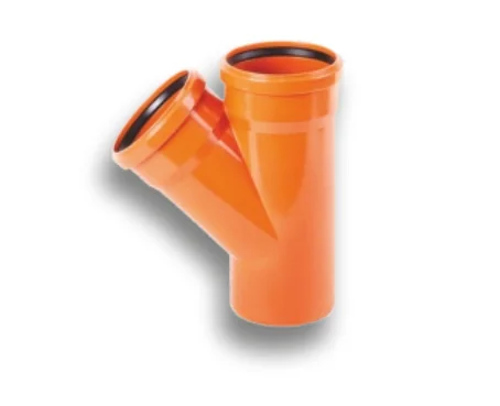 Тройник НПВХ с раструбом коричневый Дн 160х160х45гр б/нап в/к Хемкор 2491092