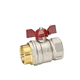 Кран шаровой латунный никель Temper Ду 32 (1 1/4”) PN25, ВН/НР, бабочка 8832ВНБ11425, DN 32