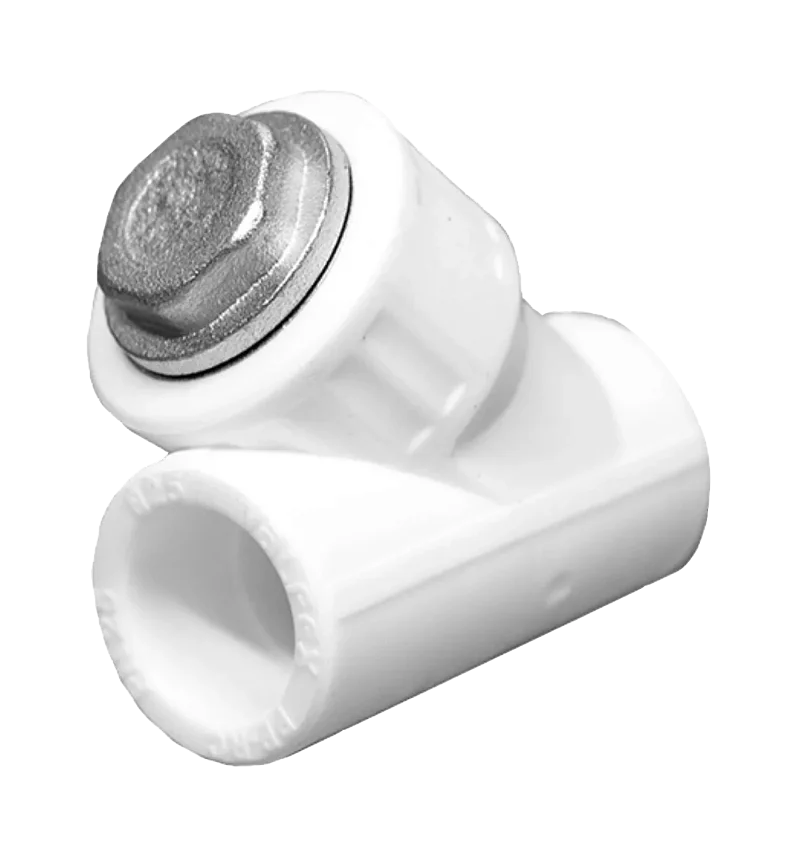 Фильтр PP-R сетчатый белый внутренняя пайка Дн 20х45гр VALFEX 10141020