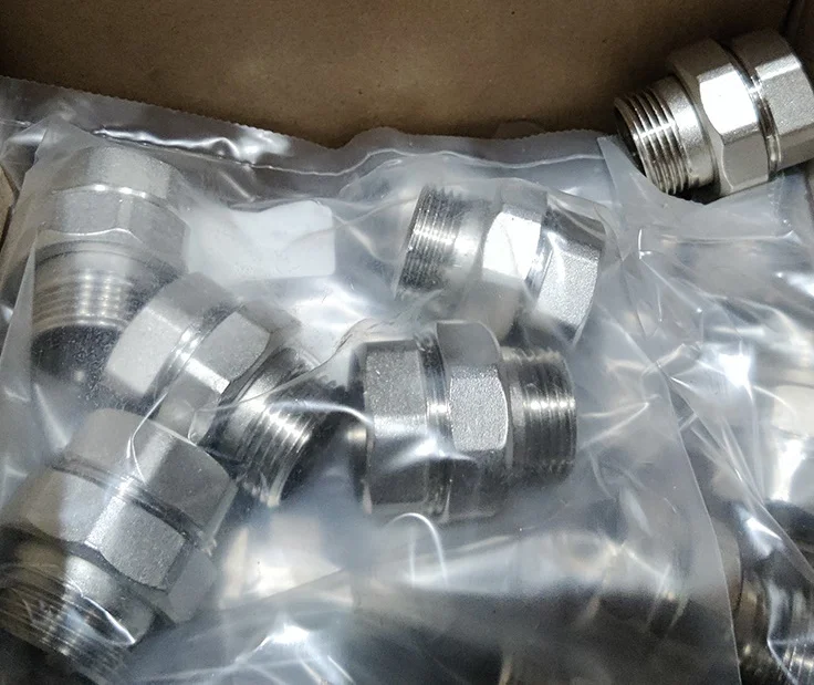 Соединитель латунь никель американка Ду 15 (1/2") прямой ВР/НР Valfex VF.340.N.012, DN 15, 1/2 дюйма