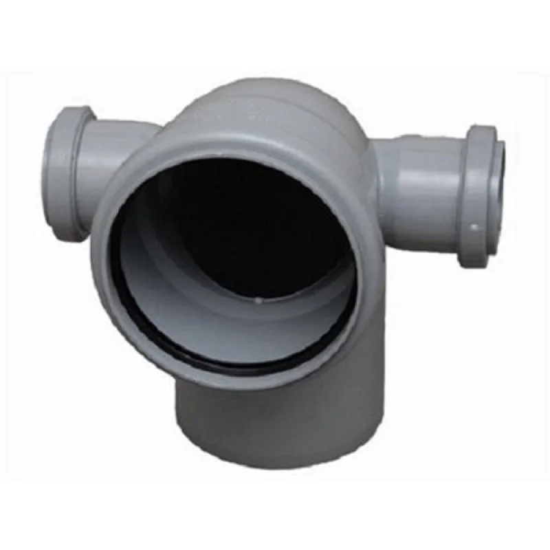 Отвод PP-H с выходом левый и правый серый Дн 110х50х50х87гр б/нап в/к VALFEX 23123150