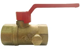Кран шаровой латунь со спускником Ду 20 Ру16 ВР G3/4" рычаг Пензапромарматура 01921012, DN 20, 3/4 дюйма