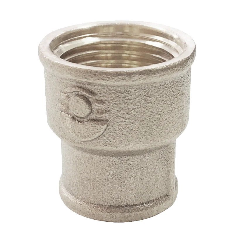 Муфта латунь никель переходная Ду 25х20 (1"х3/4") ВР/ВР Valfex VF.240.N.100.034, DN 25, 1 дюйм