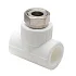 Тройник PP-R комбинированный белый с накидной гайкой Дн 20x1/2" RTP (РосТурПласт) 14269