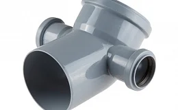 Отвод PP-H с выходом левый и правый серый Дн 110х50х50х45гр б/нап в/к VALFEX 23113150