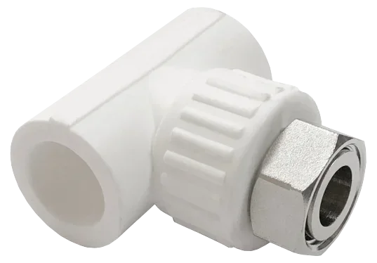 Тройник PP-R комбинированный белый с накидной гайкой Дн 20х3/4" VALFEX 10140120