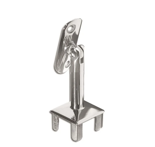 Наконечник регулируемый AISI 304 40х40 квадрат., плоский (зеркало)