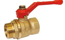 Кран шаровой латунь Стандарт 221 Ду25 Ру16 ВР/НР полнопроходной рычаг ГАЛЛОП 103156, DN 25, 1 дюйм