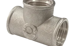 Тройник латунь никель Ду 15 (1/2") ВР/ВР/ВР Valfex VF.130.N.012, DN 15, 1/2 дюйма